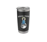 Space Nerd: Astronaut Sitting on Moon, Staring into Space Stainless Steel Insulated Tumbler