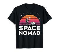 Space Nomad Astronaut Camping on Alien Desert T-Shirt