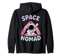 Space Nomad Astronaut Camping on Alien Desert Zip Hoodie