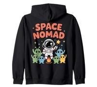 Space Nomad Astronaut Camping on Alien Desert Zip Hoodie