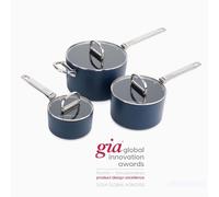 Joseph Joseph 45049 Saucepan Set, Aluminium, Midnight Blue