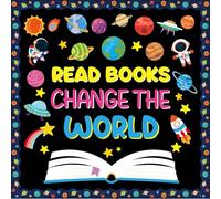 Space Notice Board Set for Reading Books Change The World Classroom Decoration Motivational Astronaut Rocket Spaceship Planet Paper Cut Out for Back to School Nursery