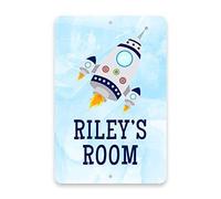 Space Novelty Metal Tin Sign, Retro Rocket Ship Home Accessory Gift Wall Decor Yard Indoor Outdoor, 12x8 Inches Aluminum
