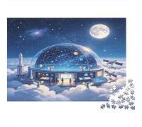 Space Observatory 1000 Piece Jigsaw Puzzle Cardboard for Adults Dreamy Night Sky Scene Focus and Stress Relief Home Decoration Gift 52x38cm/1000pcs
