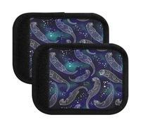 Space Otters Ocean Luggage Handle Wrap, Soft Suitcase Grip Cover, Moisture Absorbent Travel Pad for Easy Carrying and, Space Otters Ocean, one sizex2
