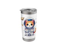 Space Pawsitive: The Astronaut Cat Stainless Steel Insulated Tumbler