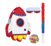Space Pinata Set Pinatas with Blindfold Bashing Stick Confetti for Kids Space Themed Birthday Party Supplies