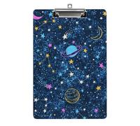 Space Planet Acrylic Clipboard with Low Profile Metal Clip School Supplies Clip Board