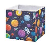 Space Planet Astronaut a Cube Storage Boxes 28x28x28 cm Square Bins Collapsible Cube Box Organiser for Organising Clothes