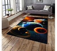 Space Planet Carpet For Living Room Bedroom Kids Playroom Decoration Gift Universe Space Nursery Rug Floor Pads Yoga Mat(A5,160 * 200cm/5.25 * 6.56ft)