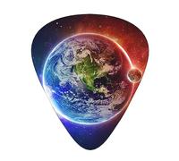 Space Planet Earth 12-Pack Guitar Picks Set â€“ Unique Single-Sided Printed Picks With Abs Material For Acoustic, Electric Guitars & Ukuleles