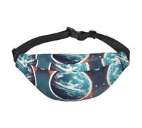 Space Planet Earth Adjustable Belt Hip Bum Bag Fashion Water Resistant Hiking Waist Bag for Traveling Casual Running Hiking Cycling, Black, One Size