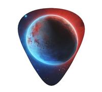 (Space Planet Earth) Guitar Picks Set Of 12 With Transparent Plastic Box For Bass Electric And Acoustic Guitars Ukulele