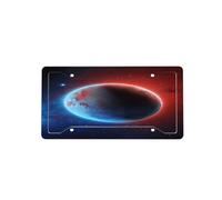 Space Planet Earth -Print Four-Hole License Plate Holder With Custom Designs - Weather Resistant & Easy Fit For Front/Rear Vehicles