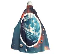 Space Planet Earth Print Men Women Adult Hooded Cloak Cosplay Costume Halloween Christmas Carnival Parties