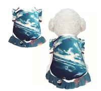 Space Planet Earth Print Pet Breathable Sleeveless Skirt S | Cats Puppy Chihuahua Yorkie Dachshund French Bulldog - Lightweight Tank Top Dog Shirt Soft Stretchy Vest