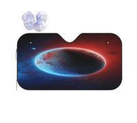 Space Planet Earth -Print Reflective Windshield Sun Shade For Cars M Size - Heat Resistant Suction Cups, Universal Fit.