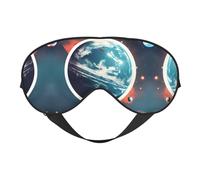 Space Planet Earth Print Soft Eye Mask â€“ Comfortable Sleep, Elastic Nighttime Shade, Eye Covers for Travel, Meditation
