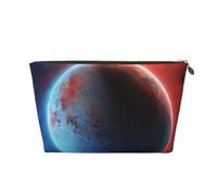 Space Planet Earth Print Travel Makeup Bag Cosmetic Toiletry Bag Wash Bag Multifunctional Storage with Zipper for Women Girls Gold