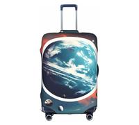 Space Planet Earth print Washable Travel Luggage Cover Abstract Colorful Print Luggage Suitcase Protector, White, Medium, White, Medium