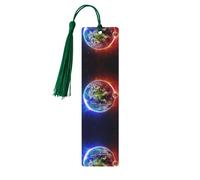 Space Planet Earth Print Wood Bookmark for Men Women,Wooden Bookmarks with Tassels, Ideal Bookmark Gifts for Book Lovers