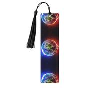 Space Planet Earth Print Wood Bookmark for Men Women,Wooden Bookmarks with Tassels, Ideal Bookmark Gifts for Book Lovers