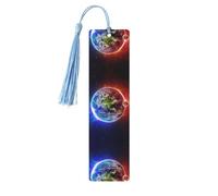 Space Planet Earth Print Wood Bookmark for Men Women,Wooden Bookmarks with Tassels, Ideal Bookmark Gifts for Book Lovers
