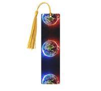 Space Planet Earth Print Wooden Bookmark Bookmarks with Tassels Book Marks for Reading Hardcover Books Notebooks