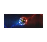 Space Planet Earth Printed Desktop Mouse pad Large Size Rubber Keyboard pad Suitable for Office and Home 31.5 inches x 12 inches