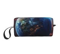Space Planet Earth Printed Makeup Bag Simple Travel Cosmetic Bags Waterproof Cosmetic Case Toiletry Bag Organizer for Women Mom Girls