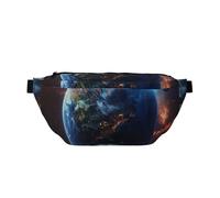 Space Planet Earth Printed Waist Bag Adjustable Bum Bag Lightweight Travel Waist Fanny Pack Belt for Walking Cycling Hiking Travel