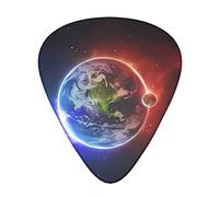 Space Planet Earth Prints Guitar Plectrums 12 Pieces Set - Comfortable In The Hand With Smooth Edges Three Thicknesses To Match