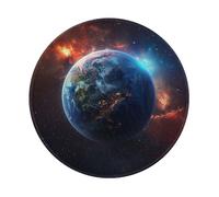 Space Planet Earth Prints Round Mouse Pad 2 PCS,Non-Slip Rubber Base Mousepad Mouse Mat for Laptop Computer Office 7.9 x 7.9 Inch