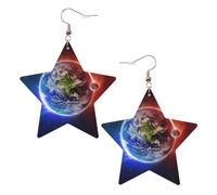 Space Planet Earth Women's Fashion Earrings, Celestial Dangle Earrings, Star Shape Jewelry for a Versatile