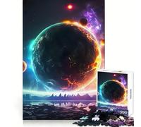 Space Planet Ice And Fire 1000 Pieces Jigsaw Puzzles for Adults Mind Exercise Toy Relax Time Precision Cut Stylish Gift (38x52cm)
