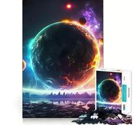 Space Planet Ice And Fire Jigsaw Puzzles for Adults 1000 Piece Logic Toy Stress Release Precision Cut Festival Gift (38x26cm)