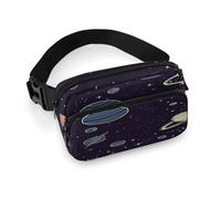 Space Planet Pattern Full Printed Fanny Pack,Zipper Belt Bag Cute Crossbody Bag Hip Bum Bag with Adjustable Strap