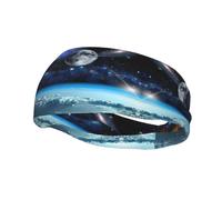 Space Planet Print Sweatbands Sports Headband For Men & Women,For Running Fitness Yoga Cycling,Sweat Wicking Non Slip
