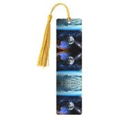 Space Planet Print Wood Bookmark for Men Women,Wooden Bookmarks with Tassels, Ideal Bookmark Gifts for Book Lovers
