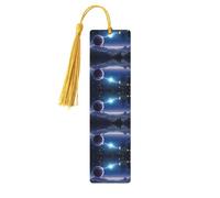 Space Planet -Print Wooden Bookmarks with Tassel for Readers and Book Lovers - Artistic Handmade Gifts for Teachers Colleagues Office Desk Decor.