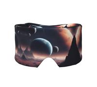 Space Planet Printed Slumber Eye Shield, Reversible Sleep Gear, Light Blocking Headwrap, for Travel Comfort