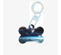 Space Planet Printing Acrylic Dog Bone Ornament,Dog Tags Personalized Pet Ornament, Key Chain Bone Shaped Id Tags