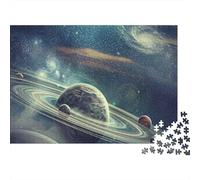 Space Planet Rings 1000 Piece Jigsaw Puzzles Saturn in Space Adults Aged 12 And Above Educational Game Beautiful Decoration Challenge High Difficulty Birthday Gifts 38x26cm/1000pcs