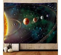 Space Planet Tapestry Wall Hanging Galaxy, 3D Printed Fabric Poster Wall Art for Bedroom Living Room Home Decor, 130x150 cm Decorative Cloth a/5256