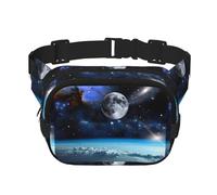 Space Planet Unisex Adjustable Waist Square Double Layer Waist Pack for Outdoor Activities Travelling Running Hiking