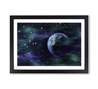 Space Planets (1) Framed Print | A2 Black Framed Wall Art | Ready to Hang | Modern Space Picture | Living Room Bedroom Lounge Office