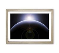 Space Planets (9) Framed Print | A2 Oak Framed Wall Art | Ready to Hang | Modern Space Picture | Living Room Bedroom Lounge Office
