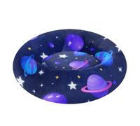 Space Planets and Stars Pattern Pet Dog Beds Donut Cuddler fluffier Dog Cave Bed for Small Size Pets Sleeping