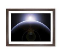 Space Planets No.9 Modern Framed Print | A3 Walnut Framed Wall Art | Ready to Hang | Modern Space Picture | Living Room Bedroom Lounge Office