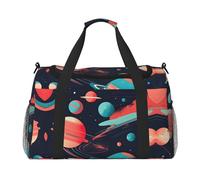 Space Planets Print Everyday Use Travel Duffle Bag Large Capacity Travel Bag Stylish Functional Bag, Black, One Size
